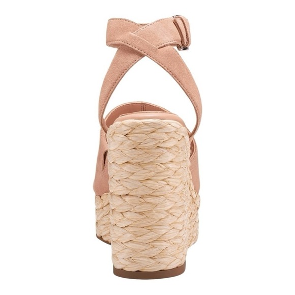Marc Fisher LTD Nelly Espadrille Wedge Sandals Blush Suede Ankle Strap Size 8M - Picture 2 of 12